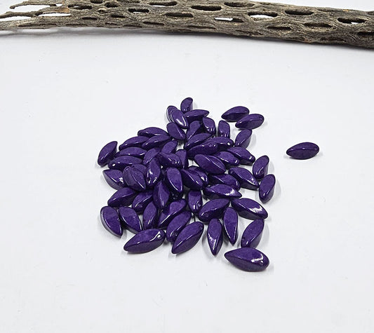 Czech Glass Beads  Twist Oval Beads 06x12 mm Purple  Pkg of 10