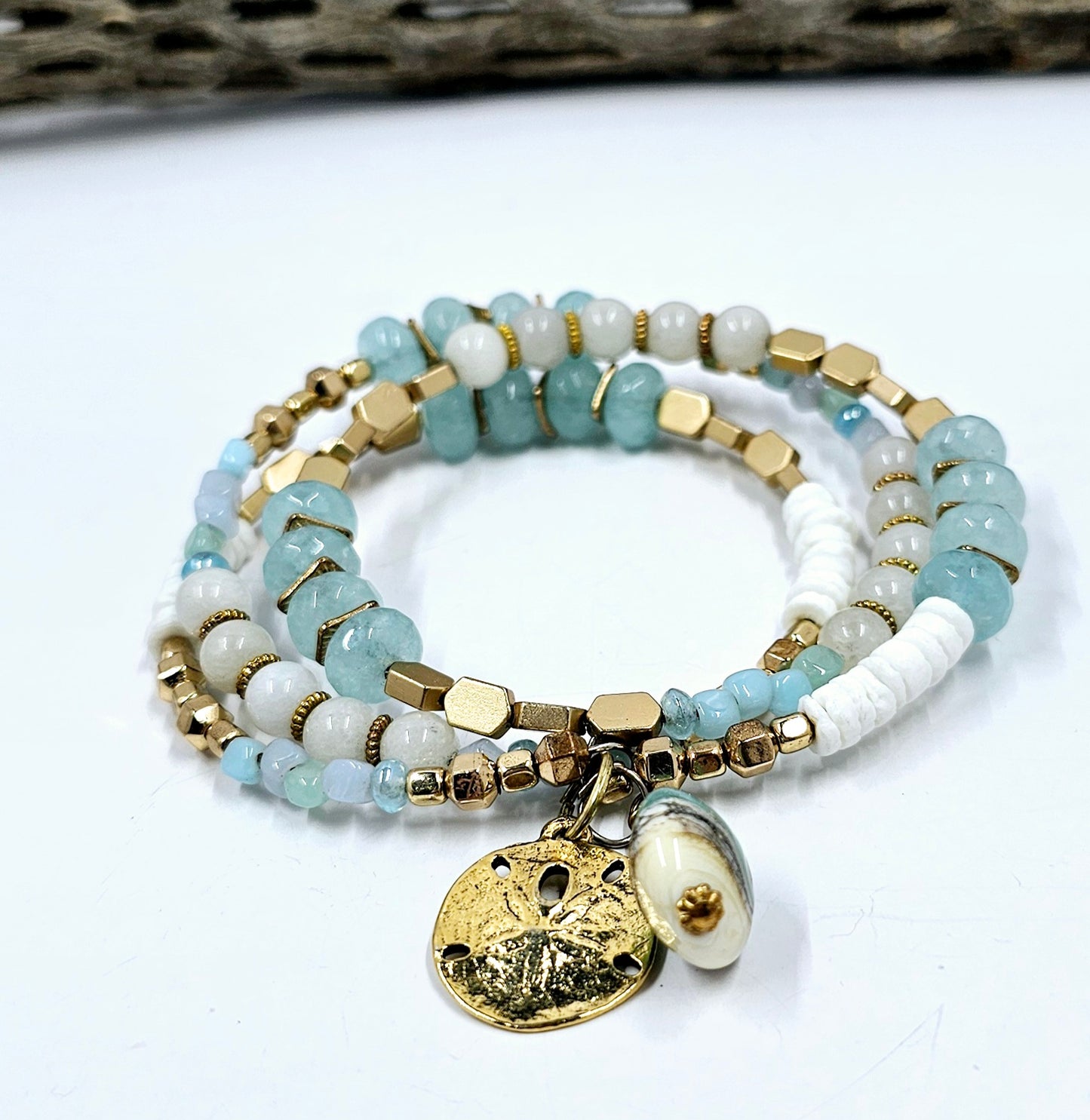 Memory Wire Bracelet Beach Theme