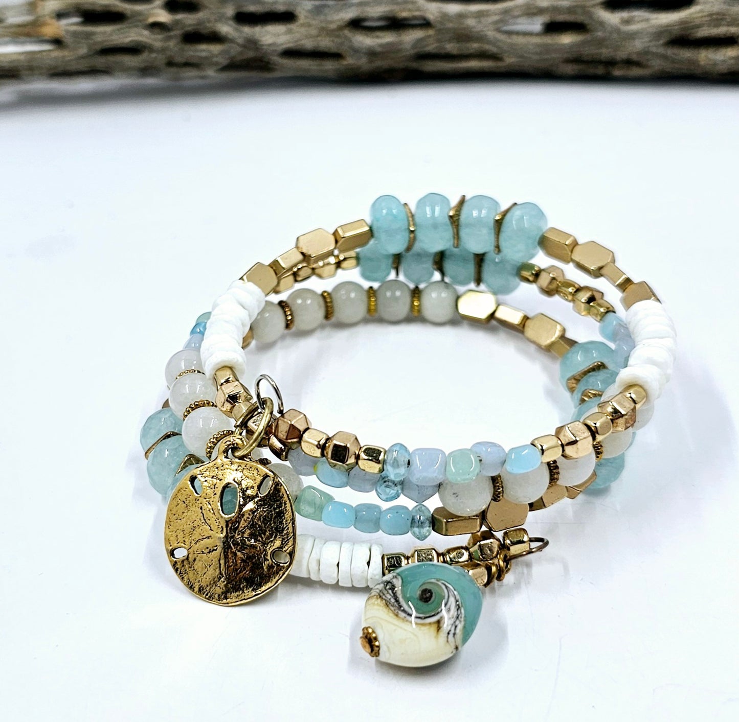 Memory Wire Bracelet Beach Theme