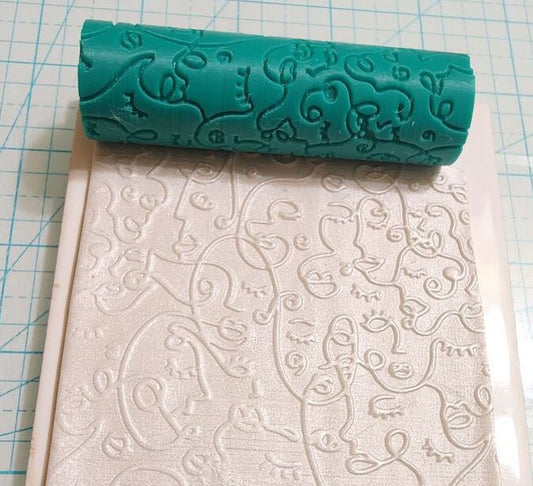 Polymer Clay Cutters #1001- Doodle Faces Clay Roller