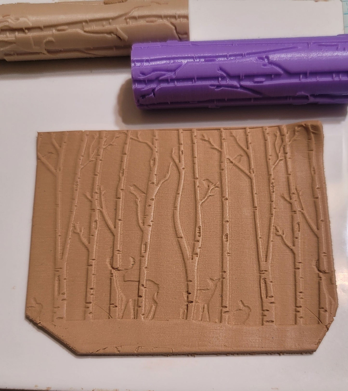 Polymer Clay Cutters #1064- Forest Scene Clay Roller 2options. Forest with about an inch blank bottom or Forest from top to bottom