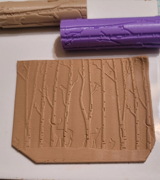 Polymer Clay Cutters #1064- Forest Scene Clay Roller 2options. Forest with about an inch blank bottom or Forest from top to bottom