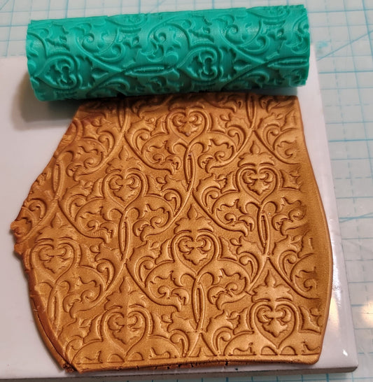 Polymer Clay Cutters #1068 Damask Pattern #1 Texture Roller