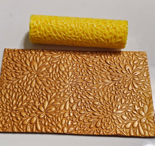 Polymer Clay Cutters #1164- Flower Splat Texture roller