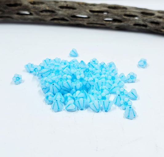 Czech Bellflower 04x06mm Light Blue with a Blue Wash pkg of 20