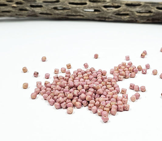 Czech Glass Beads  "Bicone Beads 4mm Pink Luster Pkg of 36