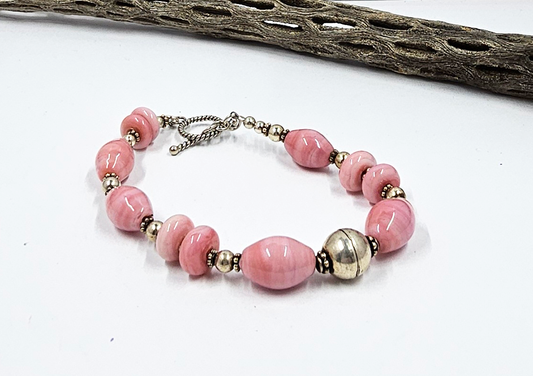 Lampwork Bead Bracelet (Pink Dream)