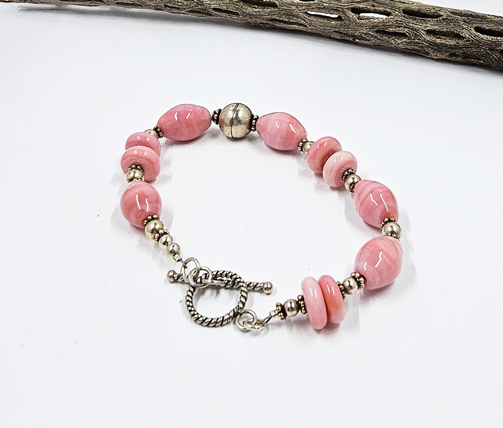 Lampwork Bead Bracelet (Pink Dream)