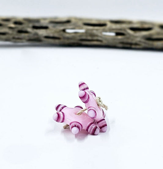 Pink Spikey Bead pair