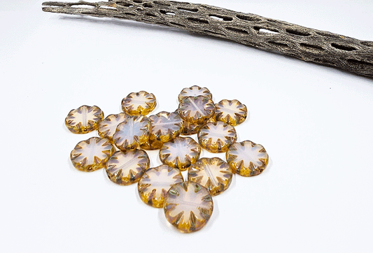 Czech Glass Beads "Sun Beads" 18mm pkg of 4