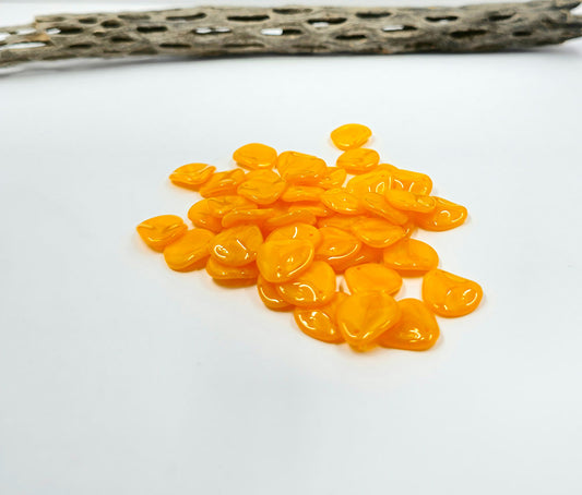 Czech Rose Petal Beads 14x13 Orange Pkg of 25