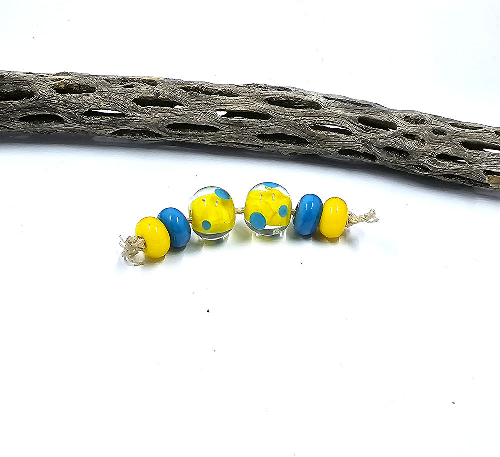 Yellow and Turquoise Bead Set